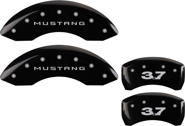 MGP Mustang V6 Caliper Covers - Gloss Black w/ 3.7 Logo - Front & Rear (2011-2014) - Image MGP Mustang V6 Caliper Covers - Gloss Black w/ 3.7 Logo - Front & Rear (2011-2014) - Image