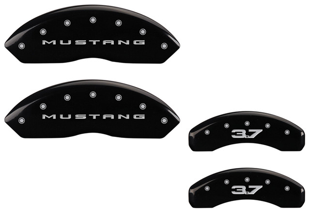 MGP Mustang Caliper Covers - Glossy Black w/ 3.7 Logo (2015-2017) - Image