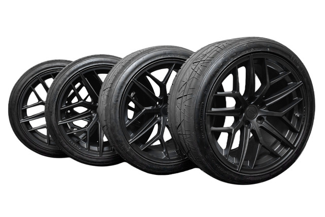 Steeda Mustang Trident Satin Black Square Wheel & Tire Package - 20x10 (2005-2026) - Image Steeda Mustang Trident Satin Black Square Wheel & Tire Package - 20x10 (2005-2026) - Image