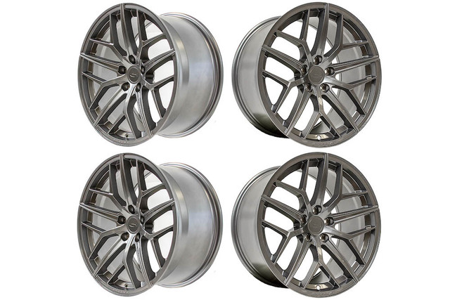 Steeda Mustang Trident Gloss Titanium Square Wheel Package - 19x10 (2005-2026) - Image Steeda Mustang Trident Gloss Titanium Square Wheel Package - 19x10 (2005-2026) - Image