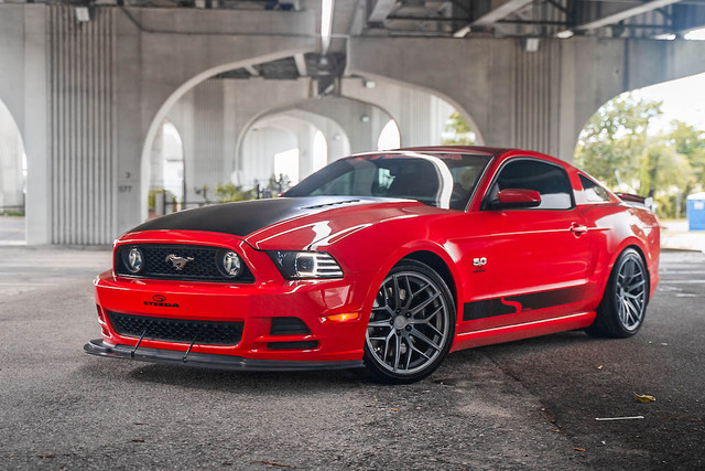 Steeda Mustang Trident Gloss Titanium Square Wheel & Tire Package - 19x10 (2005-2026) - Image Steeda Mustang Trident Gloss Titanium Square Wheel & Tire Package - 19x10 (2005-2026) - Image