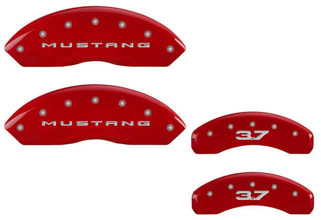 MGP Mustang Caliper Covers - Red w/ 3.7 Logo - Front and Rear (2015-2017) - Image MGP Mustang Caliper Covers - Red w/ 3.7 Logo - Front and Rear (2015-2017) - Image