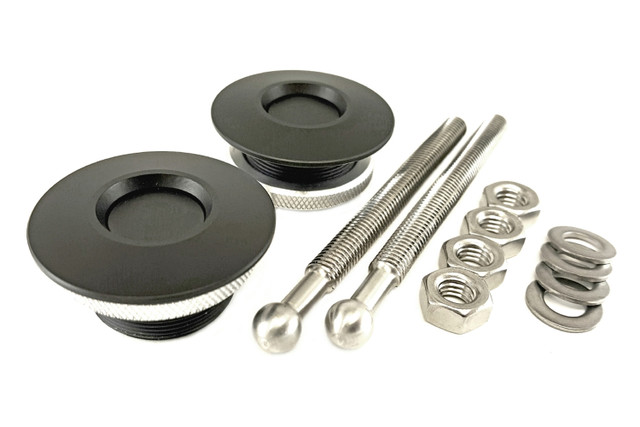 Quik-Latch QL-38 1.75" Low Profile Hood Pin Kit - Black - Image Quik-Latch QL-38 1.75" Low Profile Hood Pin Kit - Black - Image