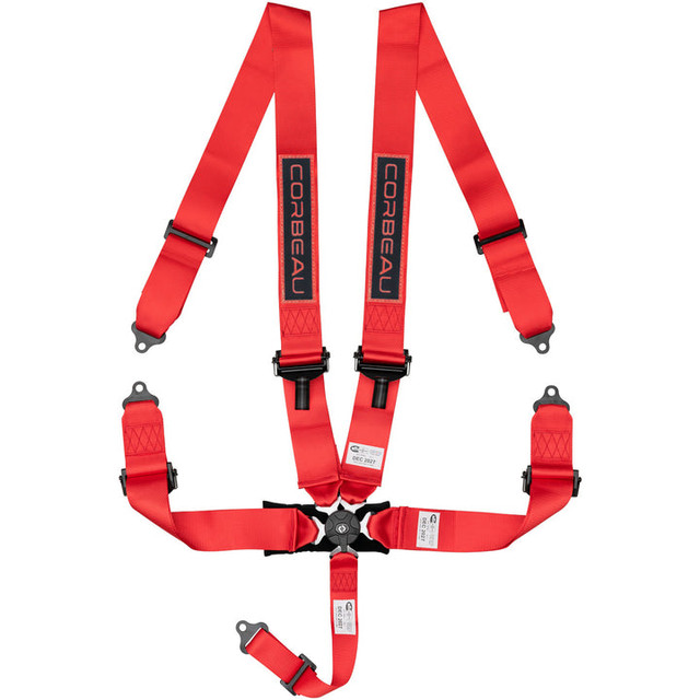 Corbeau Mustang 5-Point 3" Camlock Harness Belt Red (1979-2023) - Image