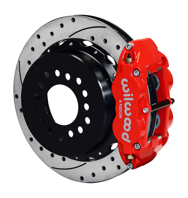 Wilwood Mustang Superlite 4R Rear Brake Kit w/ Drilled & Slotted Rotors - Red (2005-2014) - Image Wilwood Mustang Superlite 4R Rear Brake Kit w/ Drilled & Slotted Rotors - Red (2005-2014) - Image
