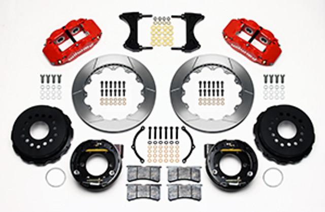 Wilwood Mustang Superlite 6R Rear Brake Kit Slotted Rotors Red (2005-2014) - Image