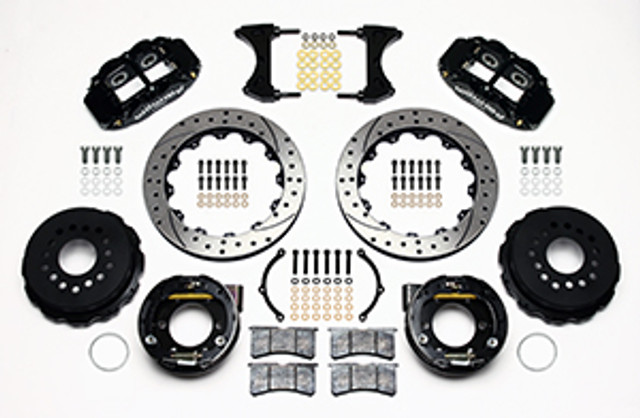 Wilwood Mustang Superlite 4R Rear Brake Kit Drilled & Slotted Rotors - Black (2005-2014) - Image Wilwood Mustang Superlite 4R Rear Brake Kit Drilled & Slotted Rotors - Black (2005-2014) - Image