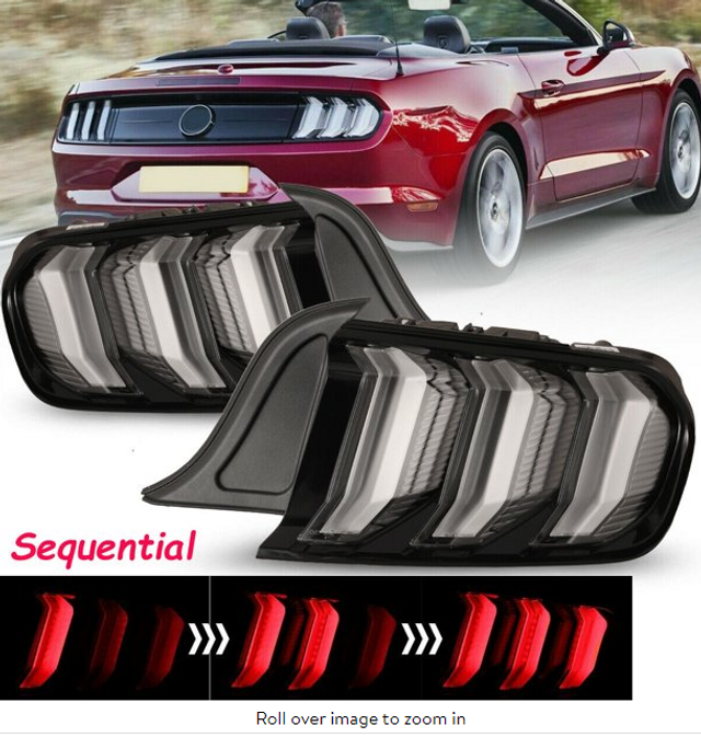 Winjet Mustang Euro Style Clear Tail Lights - 2018 Style (2015-2023) - Image