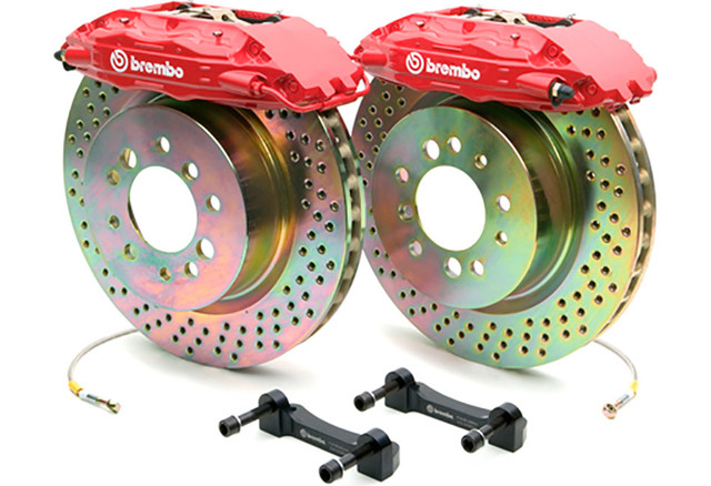Brembo 4 Piston 14" Mustang Front Brake Kit - 1 Piece Drilled (2005-2014) - Image