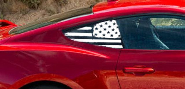 Anchor Room Mustang Quarter Window American Flag Graphics (2024-2026) - Image