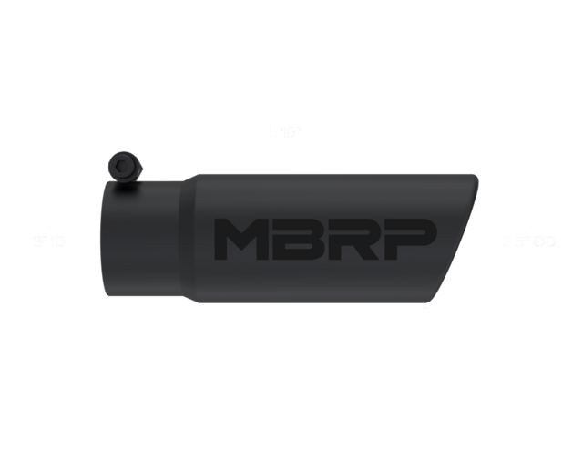 MBRP 3" Inlet/3.5" Outlet Black Exhaust Tip - 10" Length - Image MBRP 3" Inlet/3.5" Outlet Black Exhaust Tip - 10" Length - Image