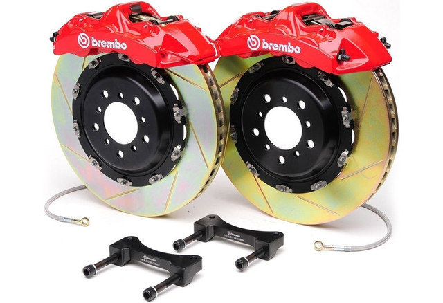 Brembo 6 Piston Red 14" Mustang Front Brake Kit - Slotted Rotors (2005-2014) - Image