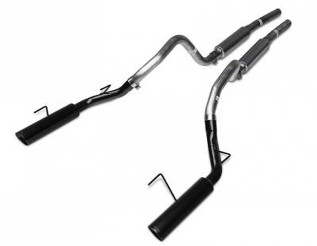 Pypes Mustang GT M-80 Super System Mid-Muffler Cat-Back Exhaust - Black Tips (2005-2010) - Image Pypes Mustang GT M-80 Super System Mid-Muffler Cat-Back Exhaust - Black Tips (2005-2010) - Image