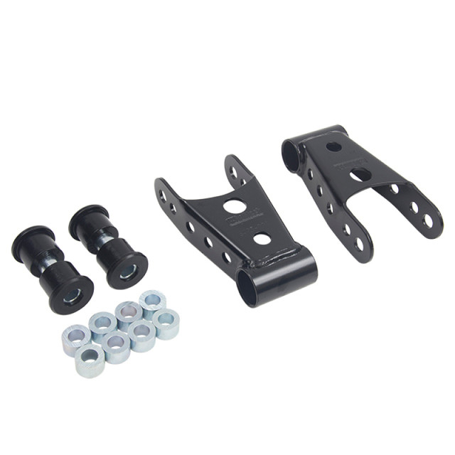 Belltech F-150 2WD/4WD Short Bed Drop Shackle Kit, 1in-2in Rear Drop (2015-2020) - Image