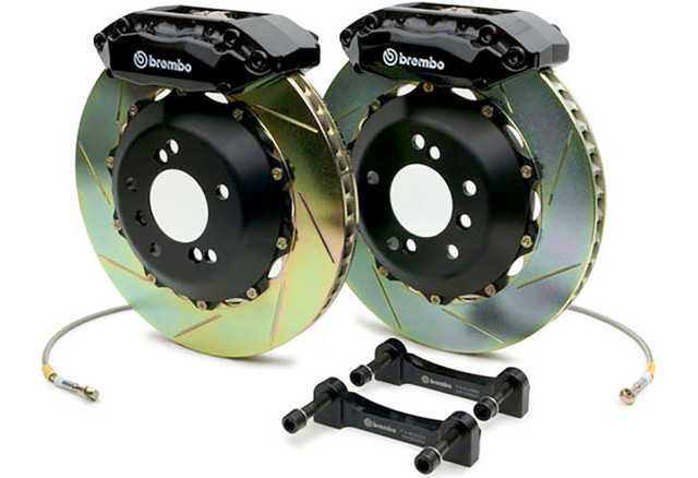 Brembo Mustang 13" Black Front Brake Kit - Slotted 2-Piece Rotors (1994-2004) - Image Brembo Mustang 13" Black Front Brake Kit - Slotted 2-Piece Rotors (1994-2004) - Image