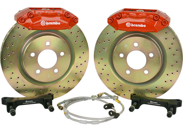Brembo Fusion 13" Front Brake 4 Piston Kit - Red (2006-2012) - Image