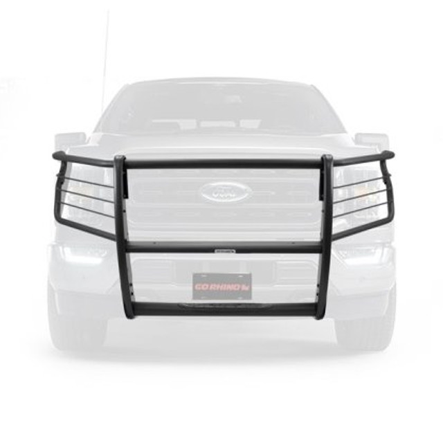 Go Rhino F-150 3100 Series StepGuard Center Grille + Brush Guards - Textured Black (2021-2024) - Image