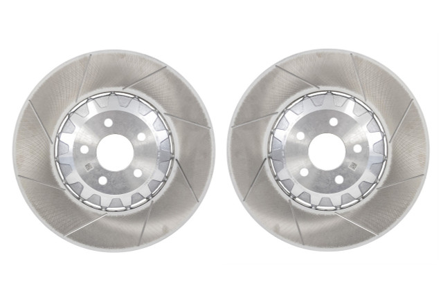 Steeda Mustang GT/Dark Horse Two-Piece Slotted Front & Rear Rotor Set (2024-2026) - Image Steeda Mustang GT/Dark Horse Two-Piece Slotted Front & Rear Rotor Set (2024-2026) - Image