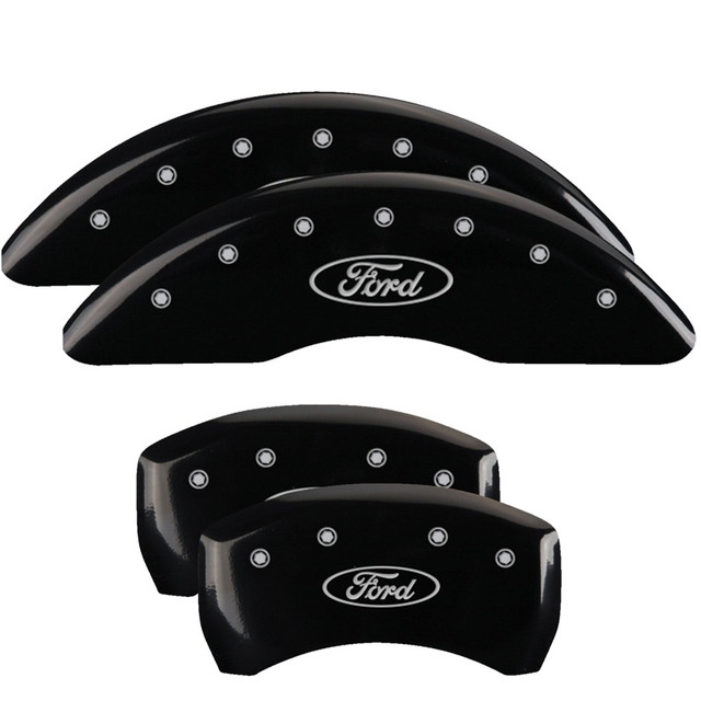 MGP Mustang EcoBoost Caliper Covers Front & Rear - Black/Silver Finish w/ Ford Logo (2024-2025) - Image MGP Mustang EcoBoost Caliper Covers Front & Rear - Black/Silver Finish w/ Ford Logo (2024-2025) - Image