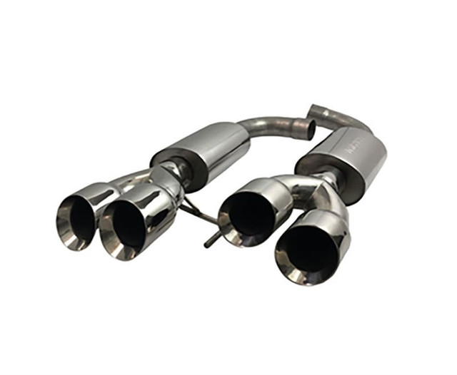 MRT Mustang GT Sport Touring Axle Back Exhaust - Polished Quad Tips (2018+) - Image MRT Mustang GT Sport Touring Axle Back Exhaust - Polished Quad Tips (2018+) - Image