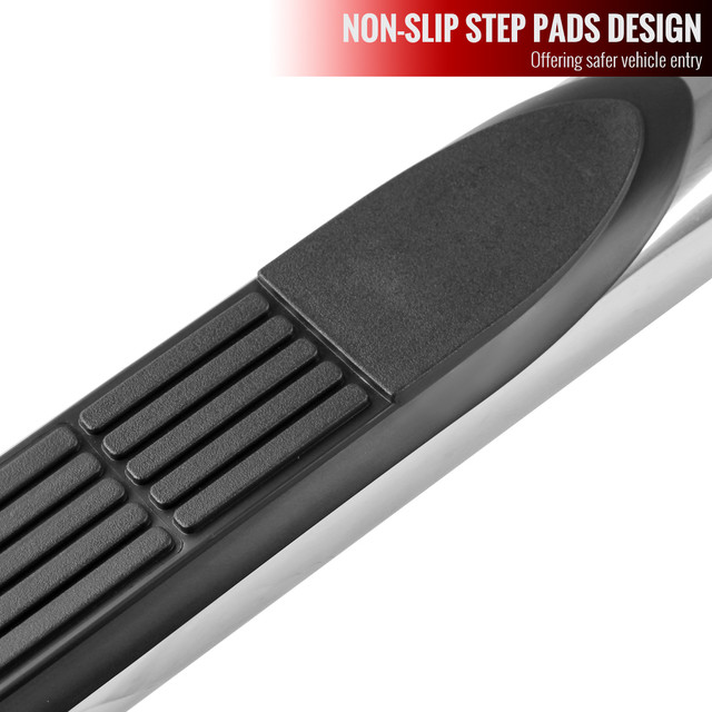Spec-D Tuning F-150 SuperCab / Super Crew 3" Stainless Steel Side Step Nerf Bars / Running Boards - Chrome (2015-2021) - Image