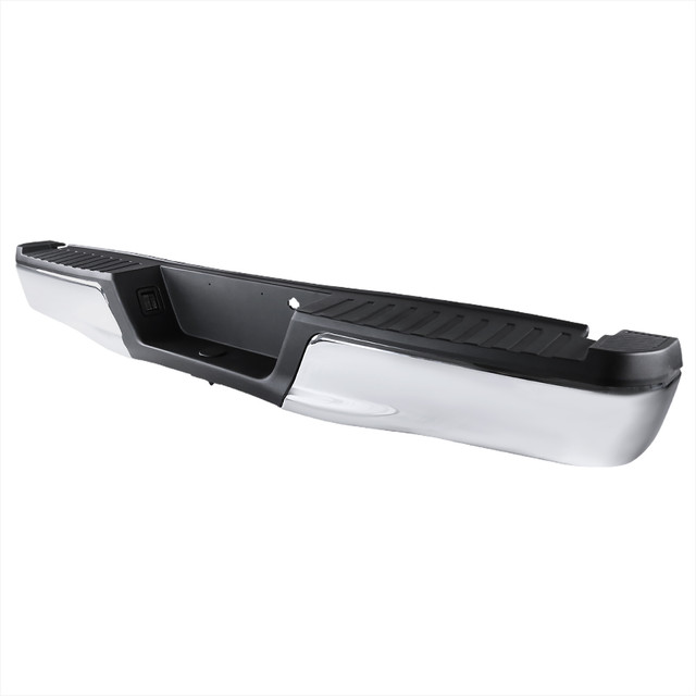 Spec-D Tuning F-150 Sainless Steel Rear Bumper w/ Liscense Lamps - Chrome (2015-2017) - Image Spec-D Tuning F-150 Sainless Steel Rear Bumper w/ Liscense Lamps - Chrome (2015-2017) - Image