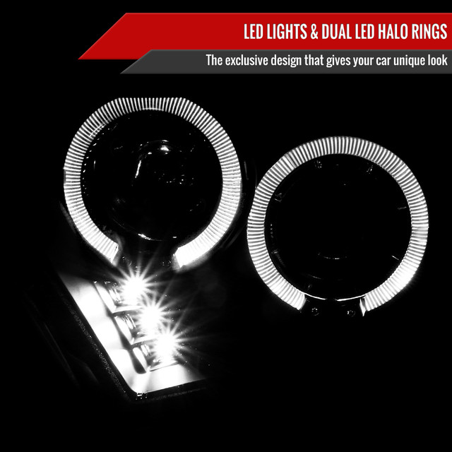 Spec-D Tuning Mustang Dual Halo Projector Headlights - Matte Black Housing, Clear Lens (2010-2014) - Image Spec-D Tuning Mustang Dual Halo Projector Headlights - Matte Black Housing, Clear Lens (2010-2014) - Image