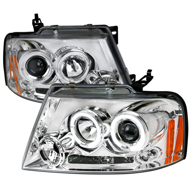 Spec-D Tuning F-150 Dual Halo Projector Headlights - Chrome Housing, Clear Lens (2004-2008) - Image Spec-D Tuning F-150 Dual Halo Projector Headlights - Chrome Housing, Clear Lens (2004-2008) - Image