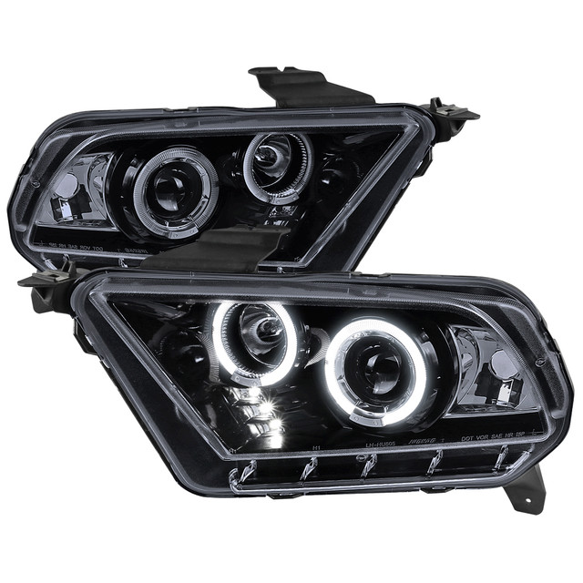 Spec-D Tuning Mustang Dual Halo Projector Headlights - Gloss Black Housing, Smoked Lens (2010-2014) - Image Spec-D Tuning Mustang Dual Halo Projector Headlights - Gloss Black Housing, Smoked Lens (2010-2014) - Image