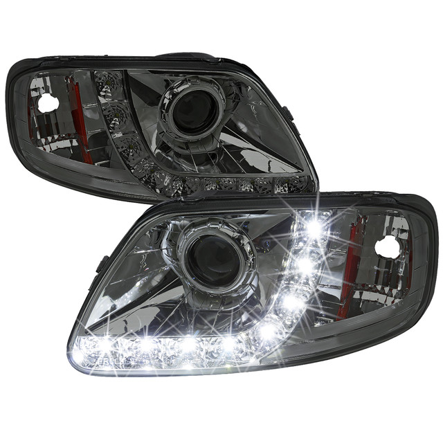 Spec-D Tuning F-150 Projector Headlights w/ SMD LED Light Strip - Chrome Housing, Smoked Lens (1997-2003) - Image Spec-D Tuning F-150 Projector Headlights w/ SMD LED Light Strip - Chrome Housing, Smoked Lens (1997-2003) - Image
