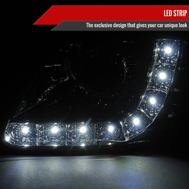 Spec-D Tuning F-150 Projector Headlights w/ SMD LED Light Strip - Chrome Housing, Smoked Lens (1997-2003) - Image Spec-D Tuning F-150 Projector Headlights w/ SMD LED Light Strip - Chrome Housing, Smoked Lens (1997-2003) - Image