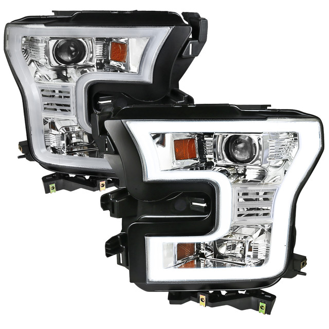 Spec-D Tuning F-150 Projector Headlights w/ LED Bars - Chrome Housing, Clear Lens (2015-2017) - Image Spec-D Tuning F-150 Projector Headlights w/ LED Bars - Chrome Housing, Clear Lens (2015-2017) - Image