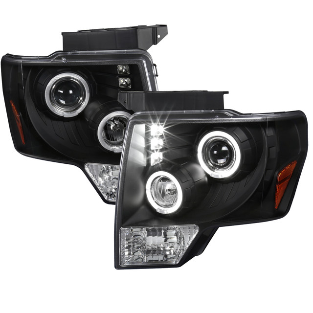 Spec-D Tuning F-150 Dual Halo Projector Headlights - Matte Black Housing, Clear Lens (2009-2014) - Image Spec-D Tuning F-150 Dual Halo Projector Headlights - Matte Black Housing, Clear Lens (2009-2014) - Image