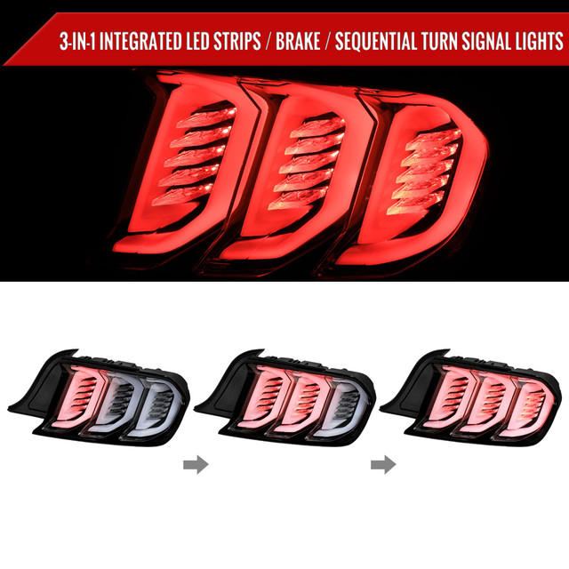 Spec-D Tuning Mustang Sequential LED Tail Lights - Jet Black Housing, Clear Lens (2015-2023) - Image Spec-D Tuning Mustang Sequential LED Tail Lights - Jet Black Housing, Clear Lens (2015-2023) - Image