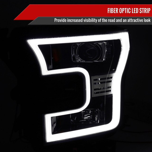 Spec-D Tuning F-150 Projector Headlights w/ LED Bars - Jet Black Housing, Clear Lens (2015-2017) - Image Spec-D Tuning F-150 Projector Headlights w/ LED Bars - Jet Black Housing, Clear Lens (2015-2017) - Image