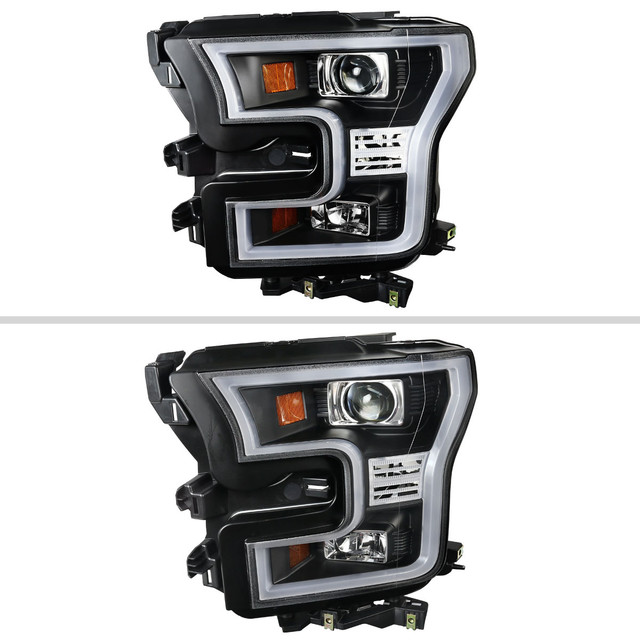 Spec-D Tuning F-150 Projector Headlights w/ LED Bars - Matte Black Housing, Clear Lens (2015-2017) - Image Spec-D Tuning F-150 Projector Headlights w/ LED Bars - Matte Black Housing, Clear Lens (2015-2017) - Image