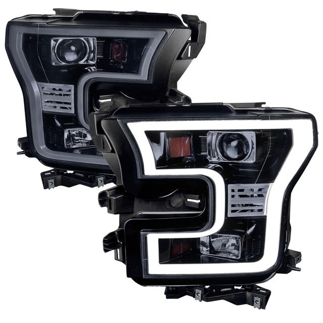 Spec-D Tuning F-150 Projector Headlights w/ LED Bars - Black Housing, Smoked Lens (2015-2017) - Image Spec-D Tuning F-150 Projector Headlights w/ LED Bars - Black Housing, Smoked Lens (2015-2017) - Image