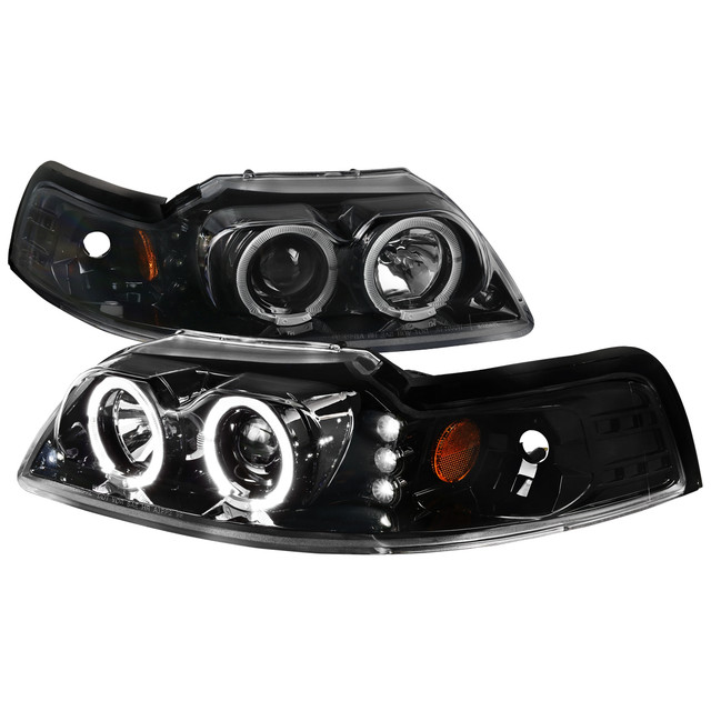 Spec-D Tuning Mustang Dual Halo Projector Headlights - Jet Black Housing, Clear Lens (1999-2004) - Image Spec-D Tuning Mustang Dual Halo Projector Headlights - Jet Black Housing, Clear Lens (1999-2004) - Image