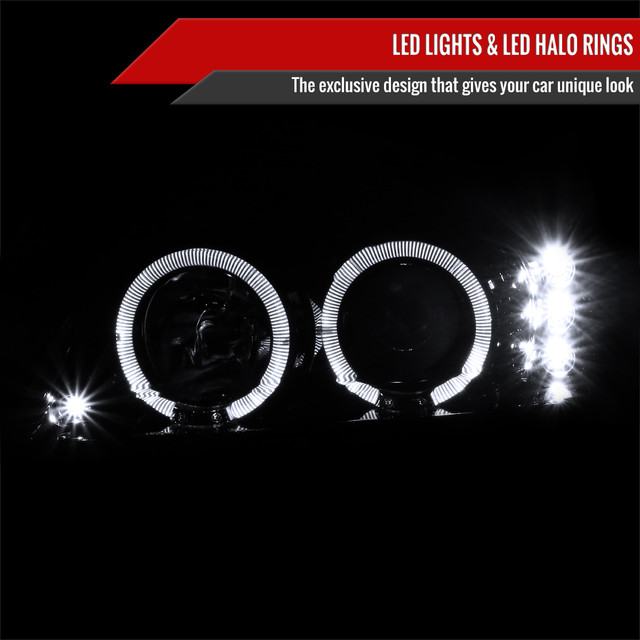 Spec-D Tuning Mustang Dual Halo Projector Headlights - Jet Black Housing, Clear Lens (1999-2004) - Image Spec-D Tuning Mustang Dual Halo Projector Headlights - Jet Black Housing, Clear Lens (1999-2004) - Image