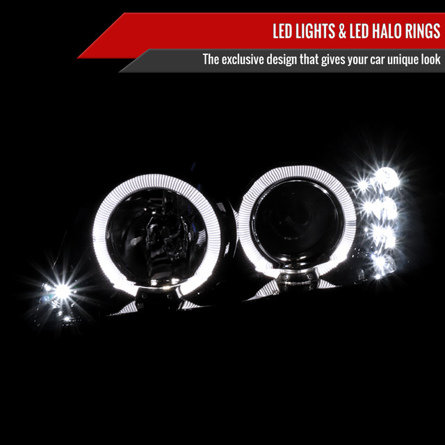 Spec-D Tuning Mustang Dual Halo Projector Headlights - Gloss Black Housing, Smoked Lens (1999-2004) - Image Spec-D Tuning Mustang Dual Halo Projector Headlights - Gloss Black Housing, Smoked Lens (1999-2004) - Image