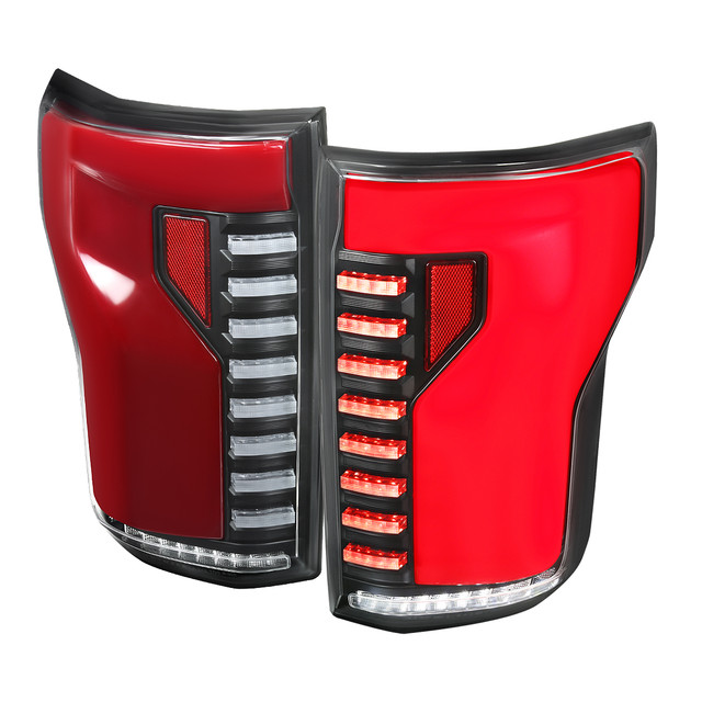 Spec-D Tuning F-150 LED Red Bar Tail Lights w/ Sequential Turn Signals - Matte Black Housing, Clear Lens (2018-2020) - Image Spec-D Tuning F-150 LED Red Bar Tail Lights w/ Sequential Turn Signals - Matte Black Housing, Clear Lens (2018-2020) - Image