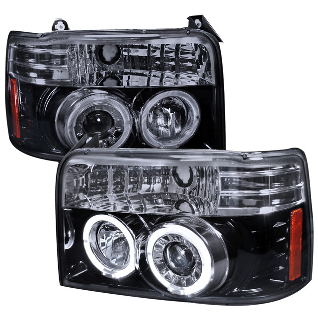 Spec-D Tuning F-150 Dual Halo Projector Headlights - Gloss Black Housing, Smoked Lens (1992-1996) - Image Spec-D Tuning F-150 Dual Halo Projector Headlights - Gloss Black Housing, Smoked Lens (1992-1996) - Image