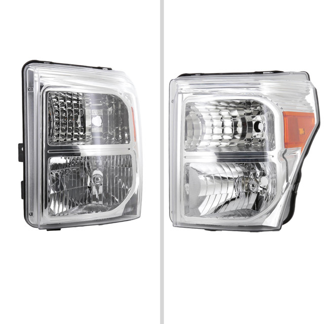 Spec-D Tuning F-250 Factory Style Headlights w/ Amber Reflectors - Chrome Housing, Clear Lens (2011-2016) - Image Spec-D Tuning F-250 Factory Style Headlights w/ Amber Reflectors - Chrome Housing, Clear Lens (2011-2016) - Image