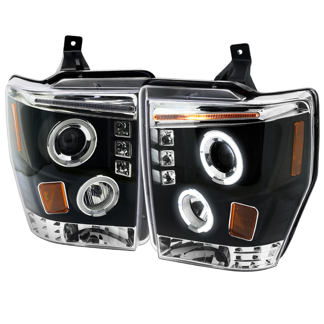 Spec-D Tuning F-250 Dual Halo Projector Headlights - Matte Black Housing, Clear Lens (2008-2010) - Image Spec-D Tuning F-250 Dual Halo Projector Headlights - Matte Black Housing, Clear Lens (2008-2010) - Image