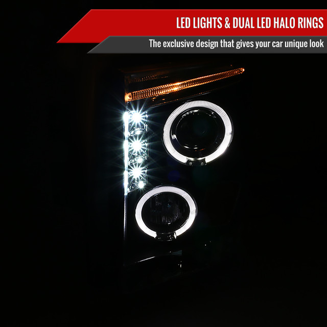 Spec-D Tuning F-250 Dual Halo Projector Headlights - Matte Black Housing, Clear Lens (2008-2010) - Image Spec-D Tuning F-250 Dual Halo Projector Headlights - Matte Black Housing, Clear Lens (2008-2010) - Image