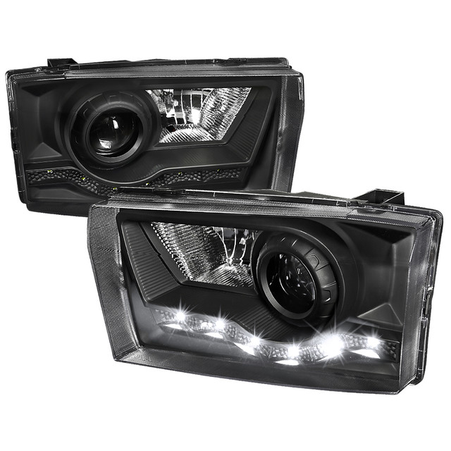 Spec-D Tuning F-250 Projector Headlights w/ SMD LED Light Strip - Matte Black Housing, Clear Lens (1999-2004) - Image Spec-D Tuning F-250 Projector Headlights w/ SMD LED Light Strip - Matte Black Housing, Clear Lens (1999-2004) - Image