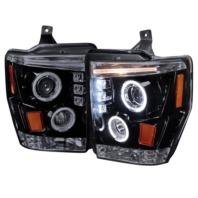 Spec-D Tuning F-250 Dual Halo Projector Headlights - Gloss Black Housing, Smoked Lens (2008-2010) - Image Spec-D Tuning F-250 Dual Halo Projector Headlights - Gloss Black Housing, Smoked Lens (2008-2010) - Image