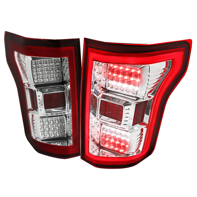 Spec-D Tuning F-150 LED Tail Lights - Chrome Housing, Red Lens (2015-2017) - Image Spec-D Tuning F-150 LED Tail Lights - Chrome Housing, Red Lens (2015-2017) - Image