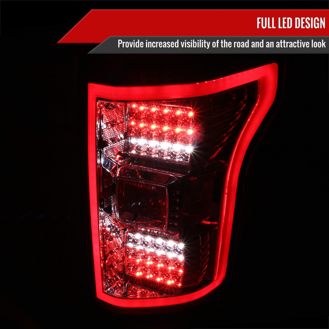 Spec-D Tuning F-150 LED Tail Lights - Chrome Housing, Red Lens (2015-2017) - Image Spec-D Tuning F-150 LED Tail Lights - Chrome Housing, Red Lens (2015-2017) - Image