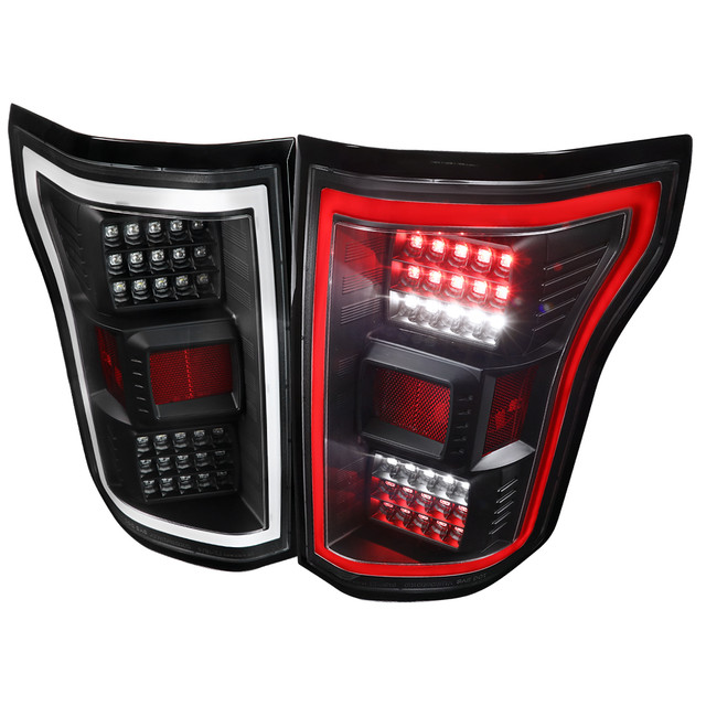 Spec-D Tuning F-150 V2 LED Tail Lights - Matte Black Housing, Clear Lens (2015-2017) - Image Spec-D Tuning F-150 V2 LED Tail Lights - Matte Black Housing, Clear Lens (2015-2017) - Image